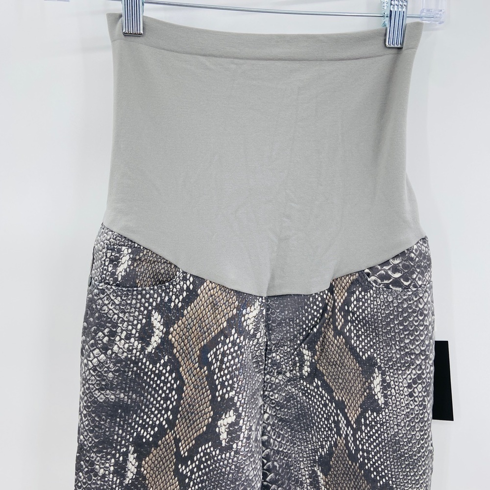 NWT GENETIC Stem Gray White Snakeskin Animal Print Maternity Skinny Pants - Picture 4 of 6